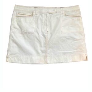 WHITEHOUSE BLACK MARKET MINI SKIRT WHITE CREAM POCKETS STRETCH PLUS SIZE 16